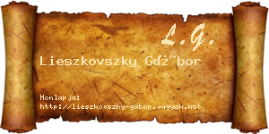 Lieszkovszky Gábor névjegykártya