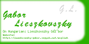 gabor lieszkovszky business card